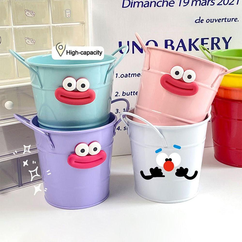New Big Mouth Pencil Holder Cartoon DIY Pencil Case Round Large Capacity Desktop Storage Buckets Students Stationery