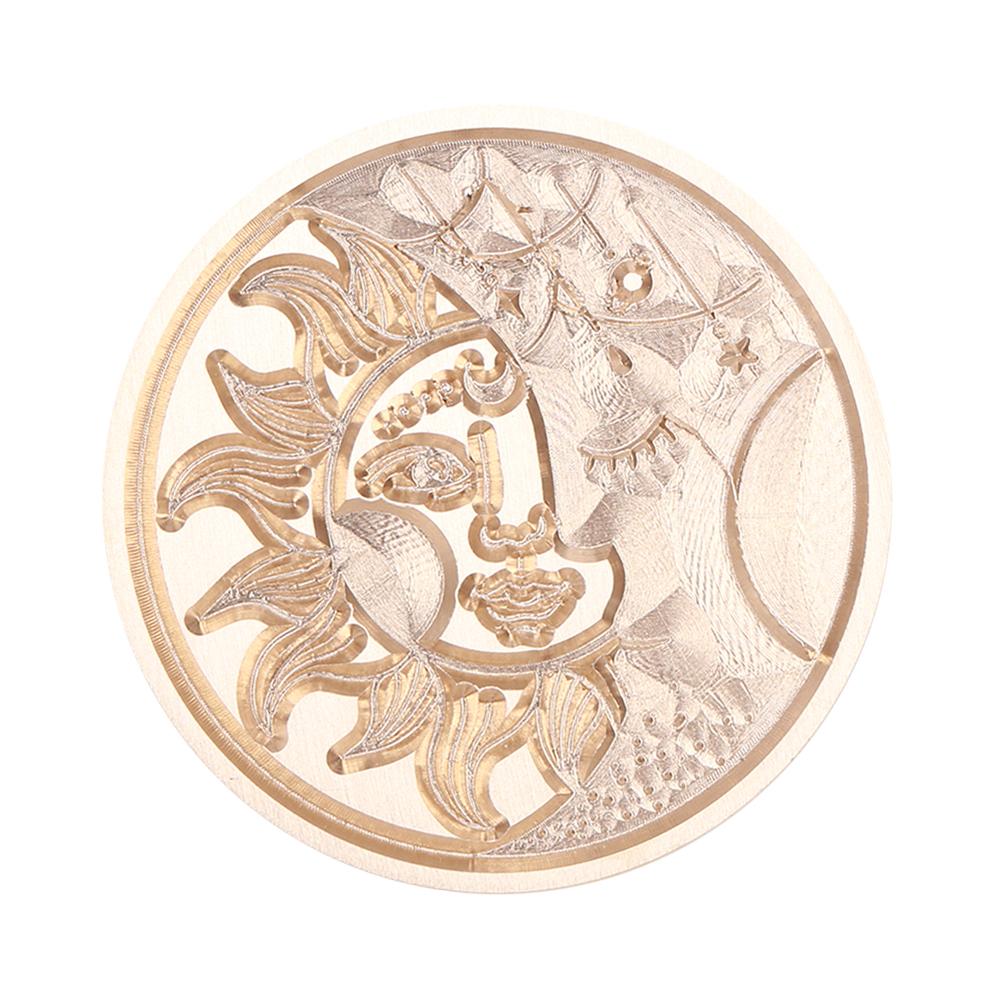 Ретро печать сургучный штамп с головками Солнца, Луны и звезд, круглые уплотнительные штампы, печать, огненный лак, печать, декор для скрапбукинга, инструменты «сделай сам»