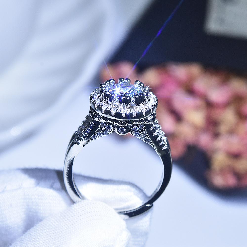 S925 Стерлингового Серебра 3 Карата Vs1 Муассанит Ювелирное Кольцо Женское Обручальное Серебро 925 Ювелирные Изделия Муассанит Камни Кольца Анель Коробка