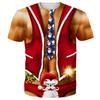 Funny Christmas T-Shirt Men Top 3D Muscle Print Tee Short Sleeve O Neck Streetwear Male Oversized Shirts Casual Harajuku Clothes