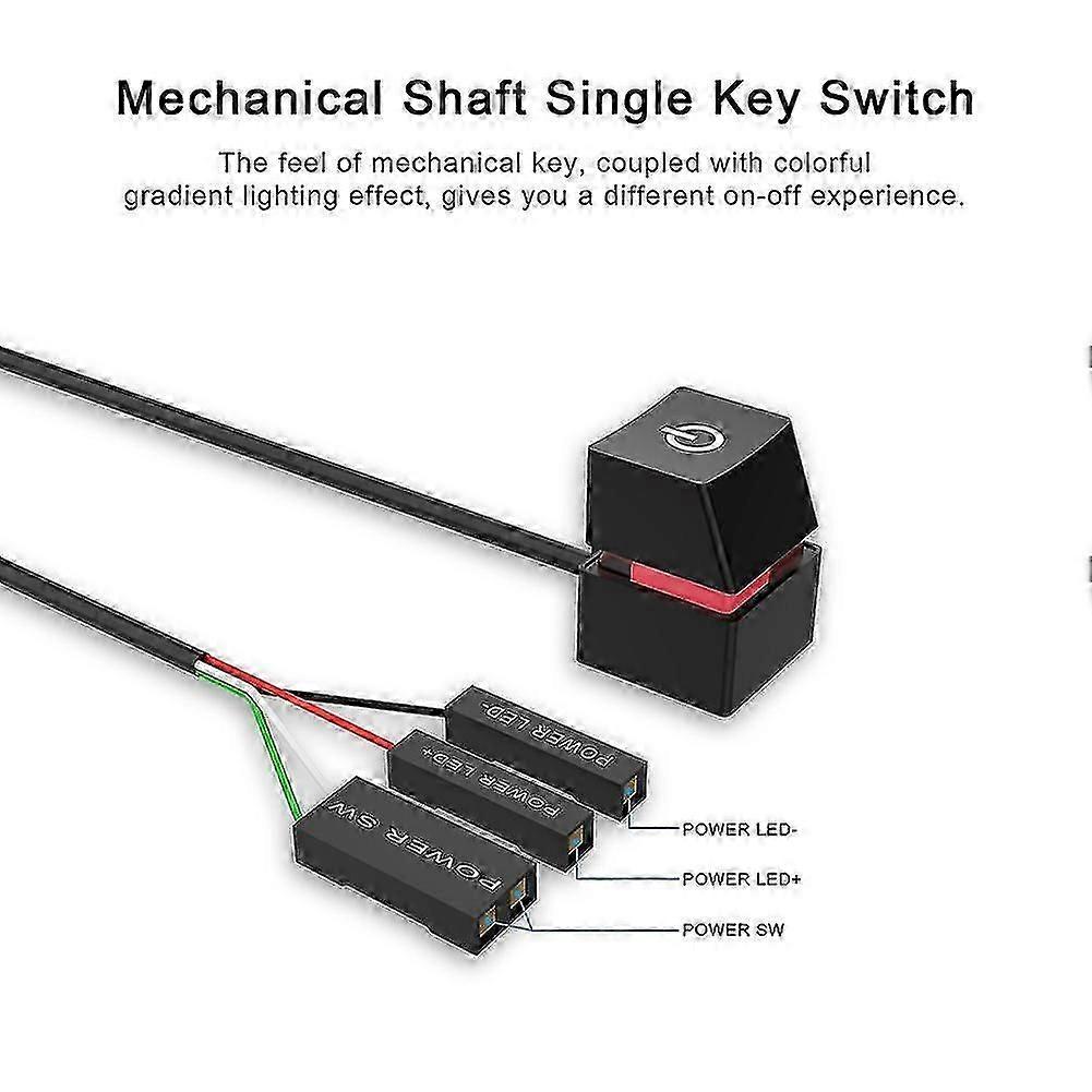 Portable On/off Pc Power Button Switch Cable Desktop Computer Switches Extension Cord For Home 400cm Blue Light