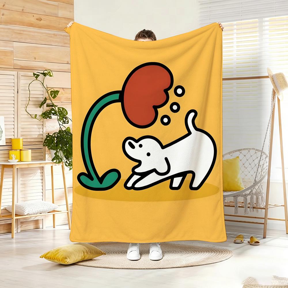 Мультяшный персонаж M-MatsuiS DOGS Легкий плед 240 г Фланелевый мягкий приятный для кожи для летнего охлаждения