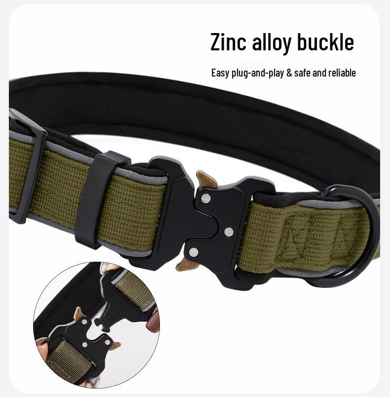 Светоотражающий тактический ошейник для собак средних и крупных пород: Колли, Золотистый ретривер, Лабрадор