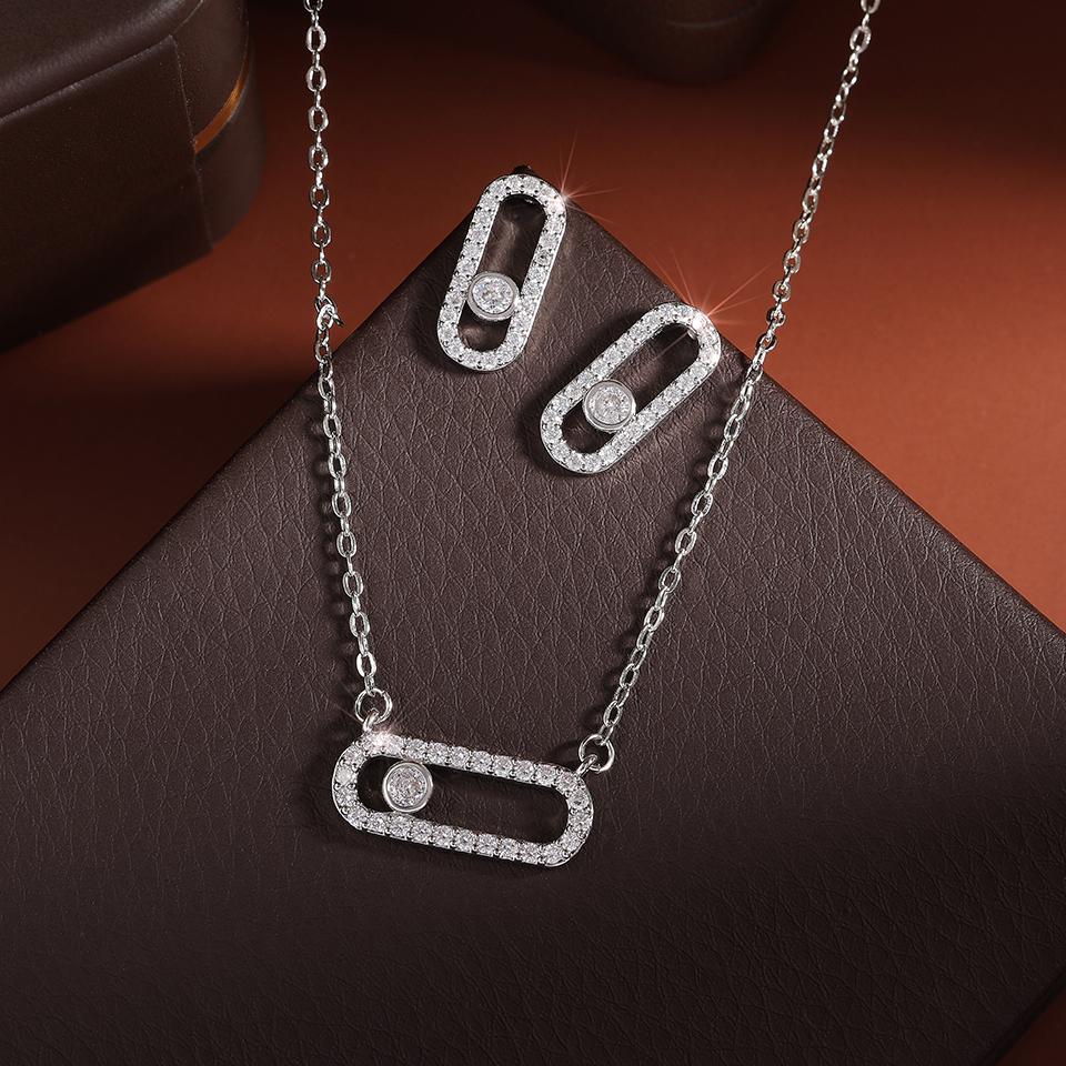 Изысканные овальные подвески с подвесками для женщин, модные серьги-скрепки с кубическим цирконием, ожерелье, ювелирные изделия, подарки для девочек на вечеринку