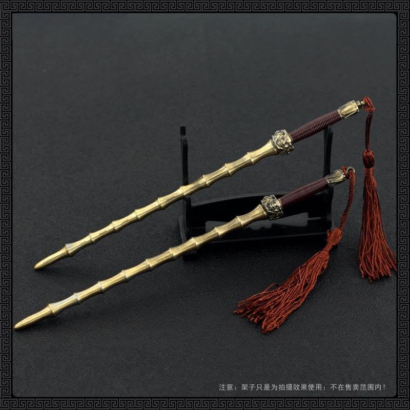 [Nekogamiyama] Suikoden General Hero Weapon Hu Yan Zhuo Twin Whips, Total Length 22cm (2 Pieces) / Miniature Figurine Collector's Decor