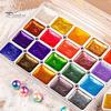 1 Box 1ML Watercolor Paint Metallic Glitter Watercolor Pigment Portable Vibrant Solid Paint Box for Artists