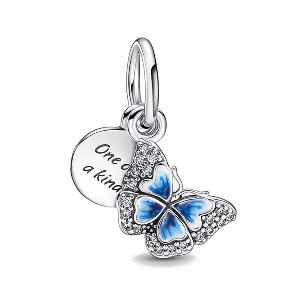 925 Silver Spring Flower Butterfly Charm Bead DIY Bracelet Jewelry For Women Dangle Pendant
