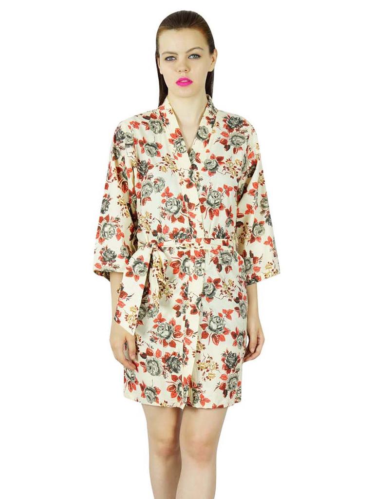 Bimba Женский цветочный хлопковый короткий халат на заказ, готовящийся к подружке невесты