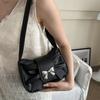 PU Leather Trendy Bow Shoulder Bag Handbag Casual Underarm Bag Daily Commuting Bags Lady Banquet Bag Business Women's Bags