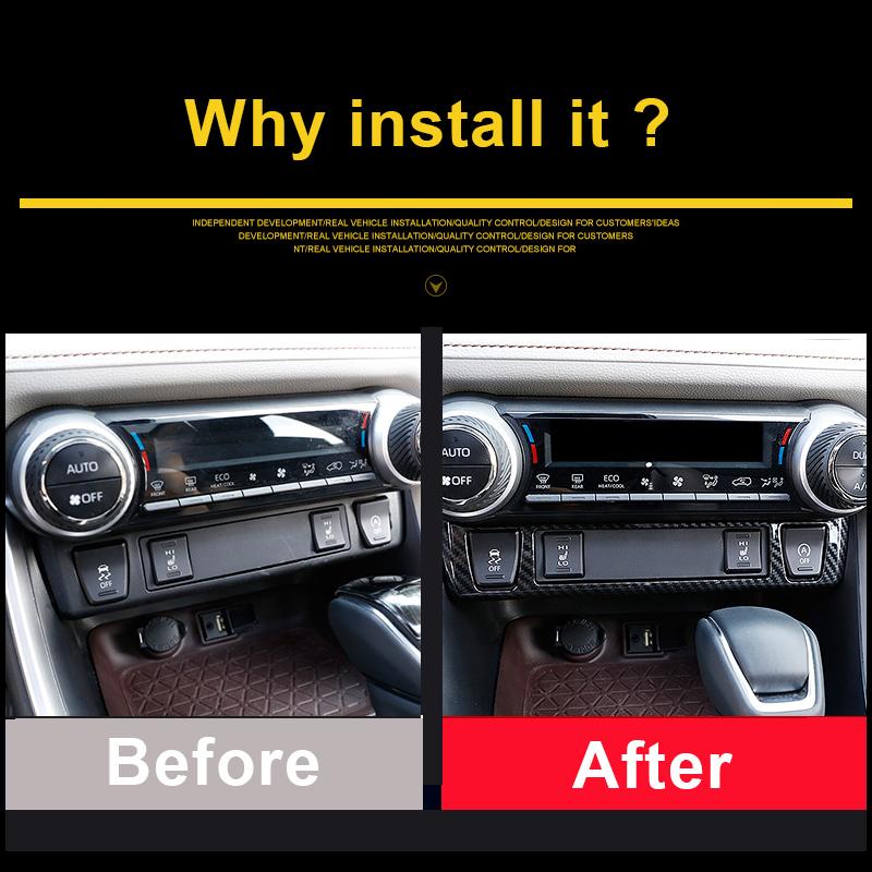 Углеродное волокно, центральная панель управления автомобиля, декоративная накладка для Toyota RAV4 XA50 2022, аксессуары