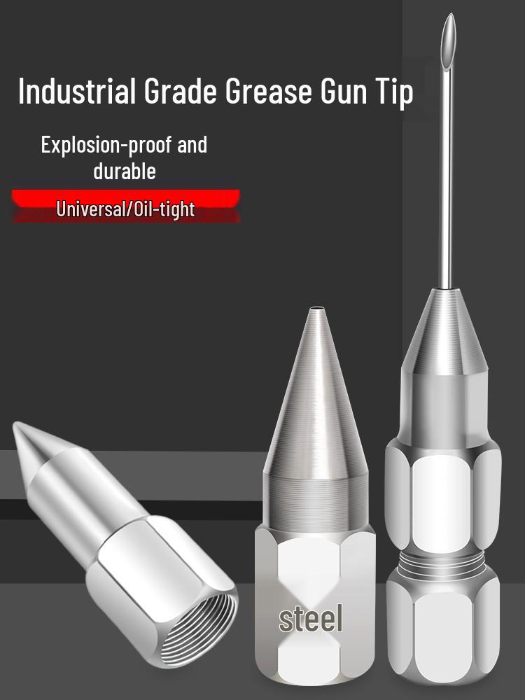 Excavator Oil Leak-Proof Grease Gun Tip: Flat & Sharp Mouth, Thickened Universal Tube, Pneumatic Soft/Hard Tube Accessories.