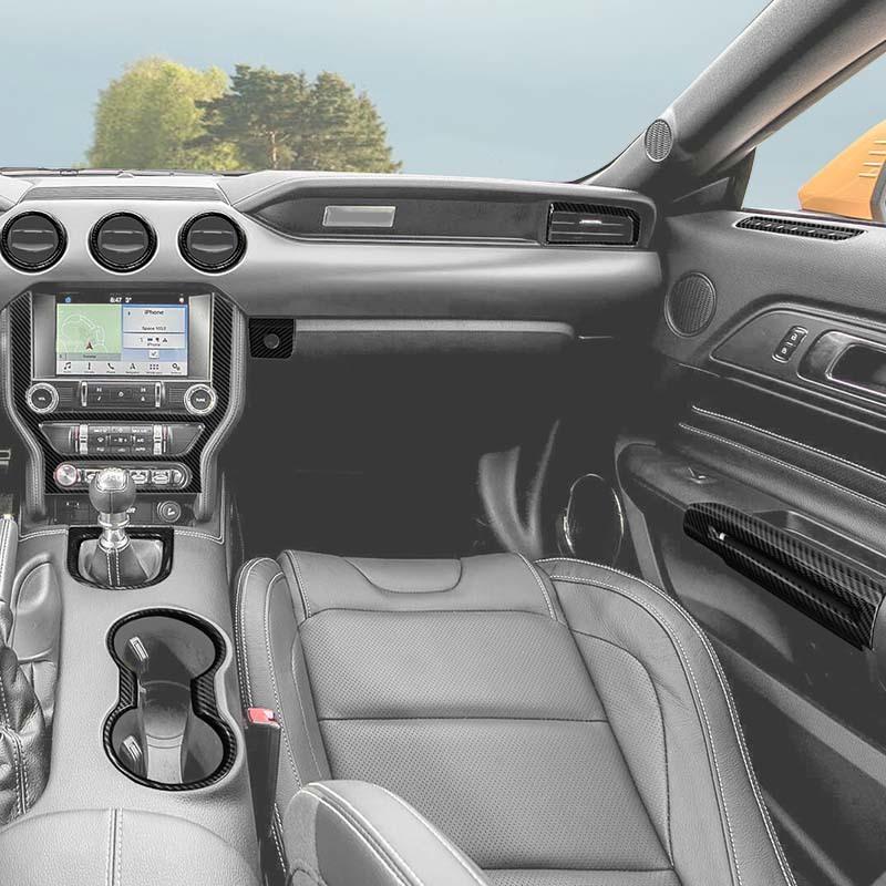 ABS Co-Pilot Center Console Decoration Steering Wheel Cover Sticker Fit For Ford Mustang 2015-2023 Interior Accessories