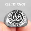 Celtic Knot Viking Rune Stainless Steel Mens Rings Vintage Amulet for Male Boyfriend Biker Jewelry Creativity Gift