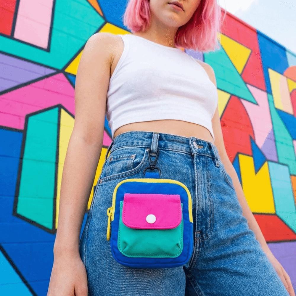 Stylish Portable Storage Bag Portable Zipper Earphone Case Compact Small Hanging Bag Daily
