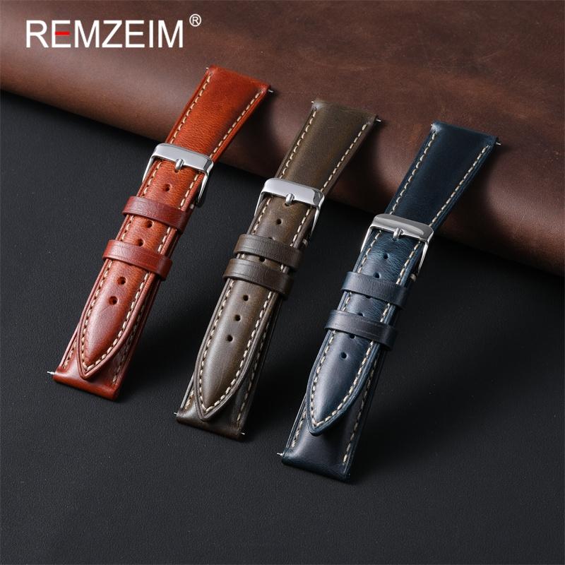 Quick Release Leather Watch Strap 18mm 19mm 20mm 21mm 22mm Universal Replacement Bracelet for Men Women Watchband Belt
