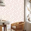 White and cream flowers wallpaper, small detail for living room and bedroom 50x1000