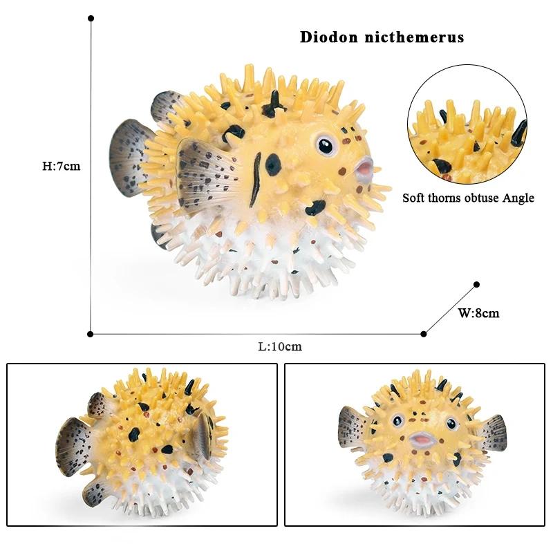 Oenux Модель Морские Животные Фигурки Экшн Океанские Рыбы Парусник Окунь Групер Лосось Фигурки для Аквариума ПВХ Обучающая Детская Игрушка