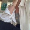 S925 Sterling Silver Caring Black Rope Necklace Female Peach Heart Pulling Can Adjust The Collarbone Chain