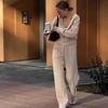 2025 Autumn Women's Hooded Long Sleeve Cardigan & Pants Set - Casual European & American Style
