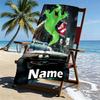 Custom Name Personalized Ghostbusters Print Beach Towel, for Trip Camping Beach Party Home Decor, Birthday Gift for Family & Friends
