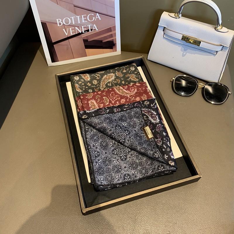 70cm Square Scarf Double-Sided Floral Paisley Print Lightweight Neckwear Wrap Accessory Women
