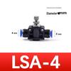 Пневматический дроссельный клапан для воздушного шланга LSA4 PA6, регулирование скорости, регулируемый расход, односторонняя блокировка