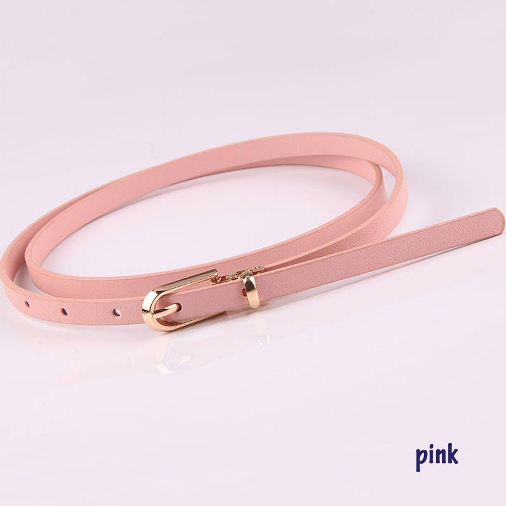 Fashion Candy Color Graceful Faux Leather Belts Dress Strap Thin Skinny Waistband Adjustable Belt