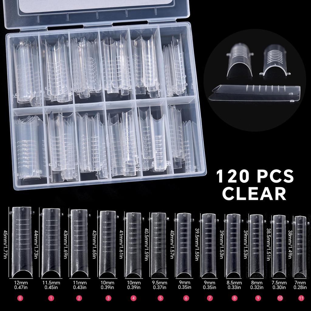 120 шт. двойные формы для наращивания ногтей, быстрое наращивание ногтей, многоразовая система наращивания ногтей, маникюрный инструмент