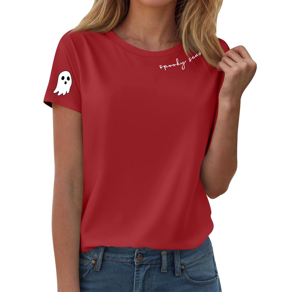 Женские футболки, Женские топы с коротким рукавом, Летняя мода, Повседневные стильные футболки с круглым вырезом, Туники