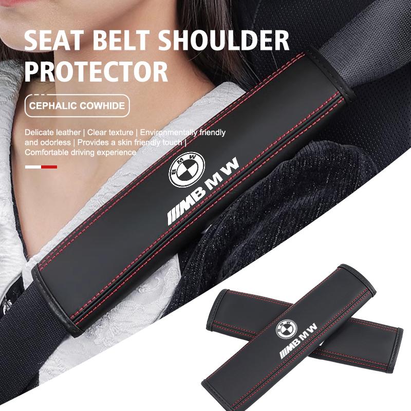 Leather Car Seat Safety Belt Shoulder Protection Padding For BMW Performance M E87 E30 E46 E28 F35 G20 E93 F20 X3 X IMNOV1