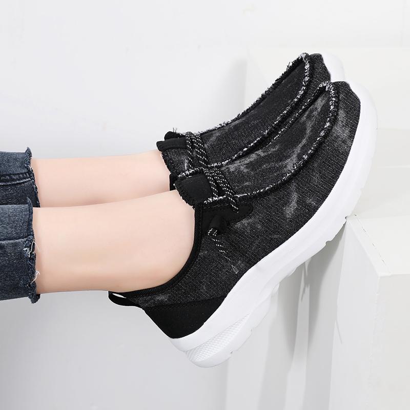 Новые женские парусиновые туфли с выемками, модные сетчатые кроссовки с толстой подошвой, дышащие повседневные туфли для ходьбы