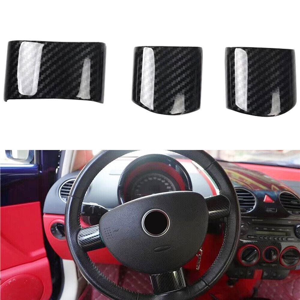 3x Carbon Fiber Steering Wheel Cover TRIM for VW Volkswagen Beetle 2003-2010