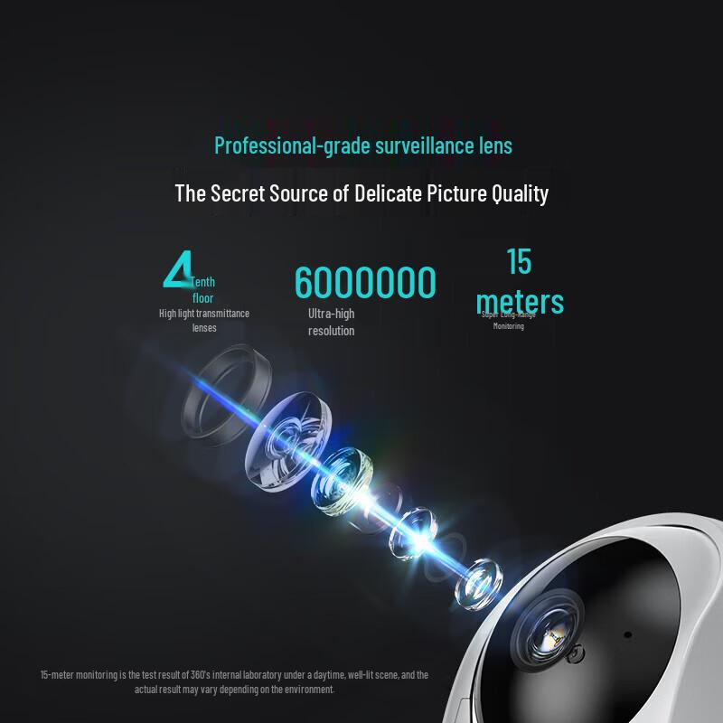 360 P9 Pro 6MP HD Pan-Tilt-Zoom Home Security Camera (CN version)