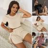 Женский комплект пижамы Женский комплект из 2 предметов пижамы Мягкая футболка с коротким рукавом Двухкомпонентный