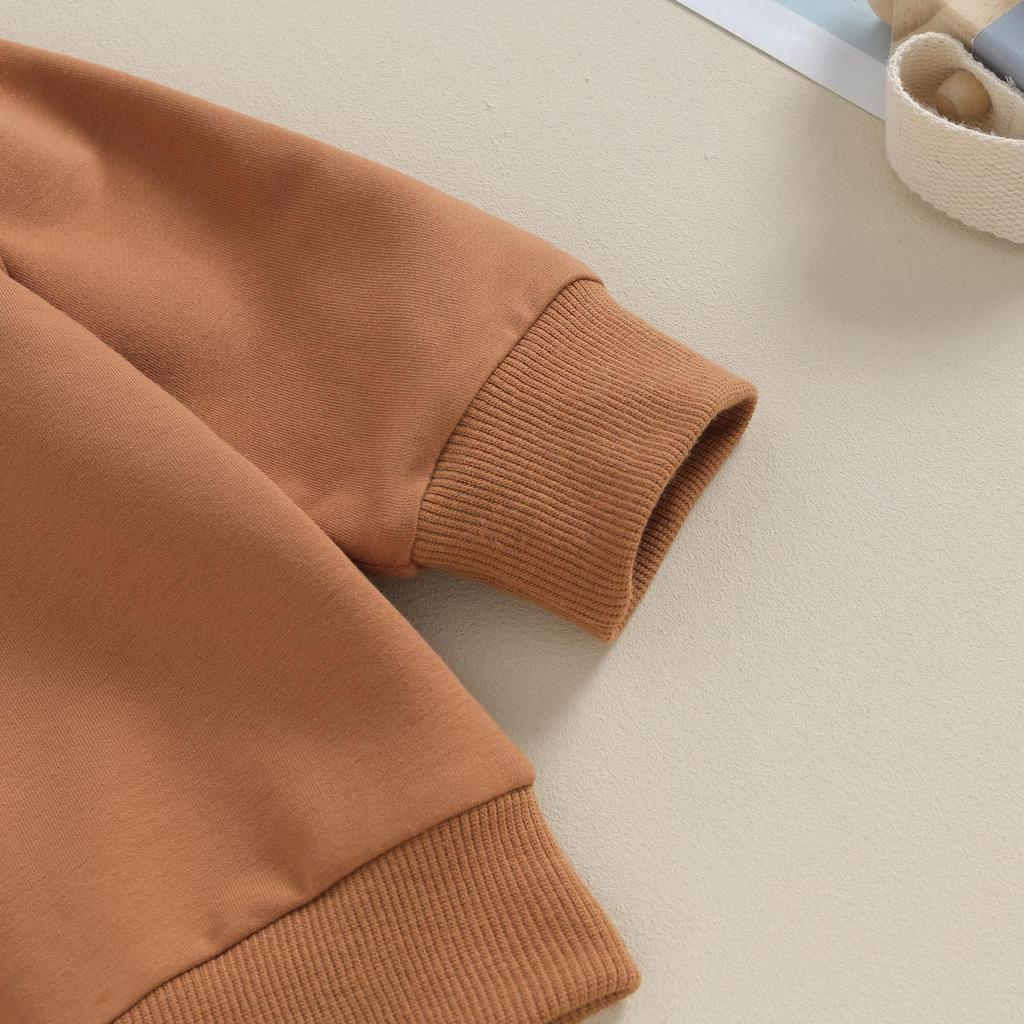 Baby Boy 2Pcs Fall Outfits 6M 12M 18M 24M 3Y Long Sleeve Solid Color Sweatshirt + Pocket Pants Set Toddler Clothes