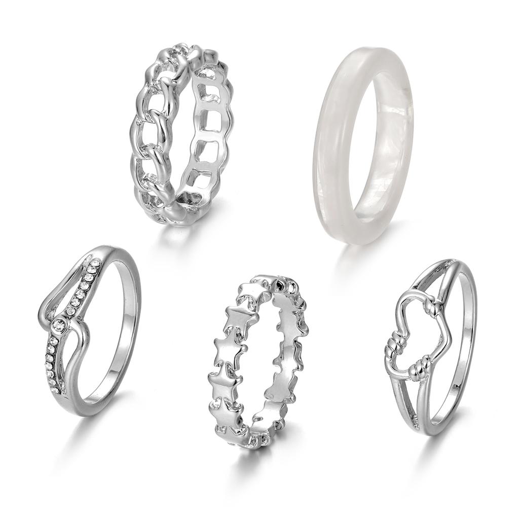 Кольцо с резной звездой, универсальное кольцо «Любовь», очаровательный модный милый женский комплект колец