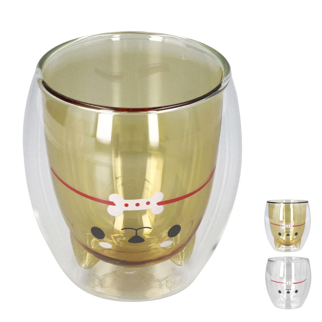 Кружка с двойными стенками в виде мультфильма 280 мл, стеклянная кружка с милым рисунком мышки для воды, чая, кофе, молока