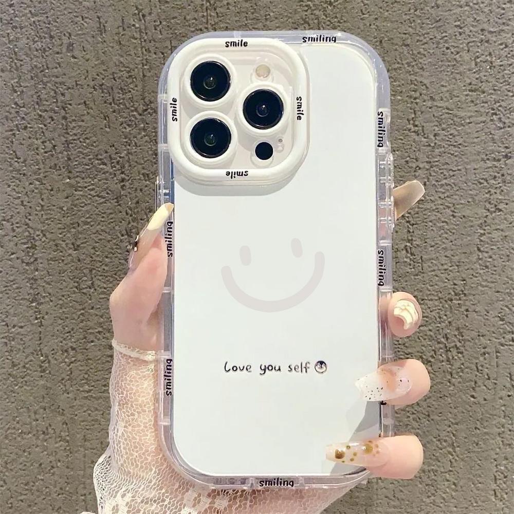Cute Smile Phone Case For iPhone 14 Pro Case iPhone 11 13 12 15 Pro Max XR XS X 6 7 8 Plus SE SE3 Shockproof Silicone Soft Cover