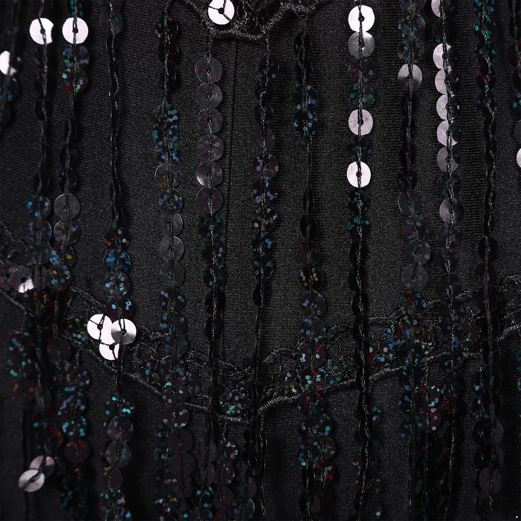 Женский костюм для латиноамериканских танцев, халтер, без спины, комбинезон с бахромой из пайеток, боди с кисточками без рукавов, одежда для выступлений