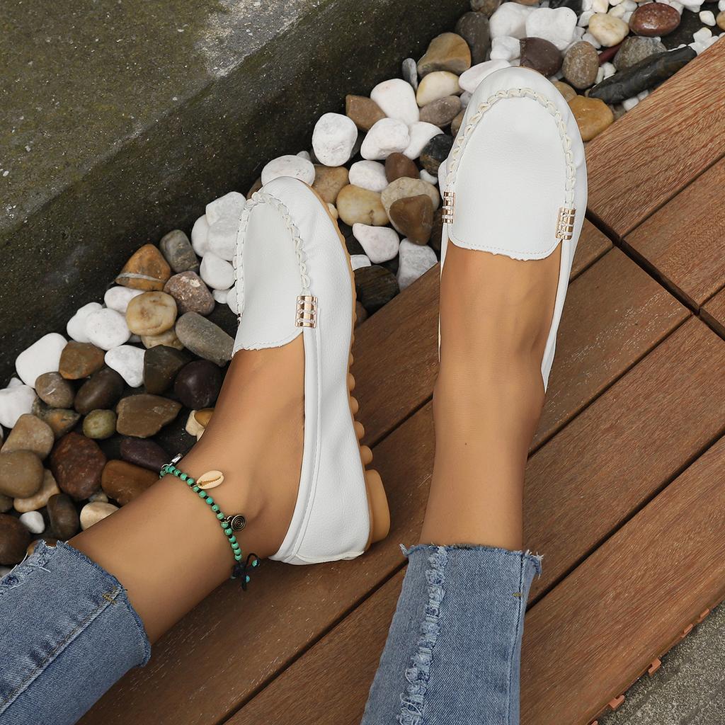 Spring and Summer Low-top Nurse Work Shoes, Comfortable Large Size Single Shoes, Women's Fashion Slip-on Shallow Casual Shoes