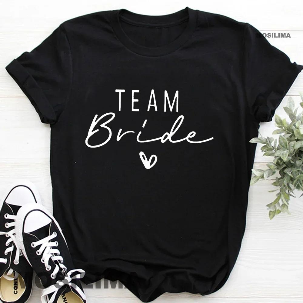 Unisex T Shirt Team Bride Bachelorette Party Shower Hen Party Bridesmaid Print Tshirt 2026 Girls Wedding Female Tops Tees