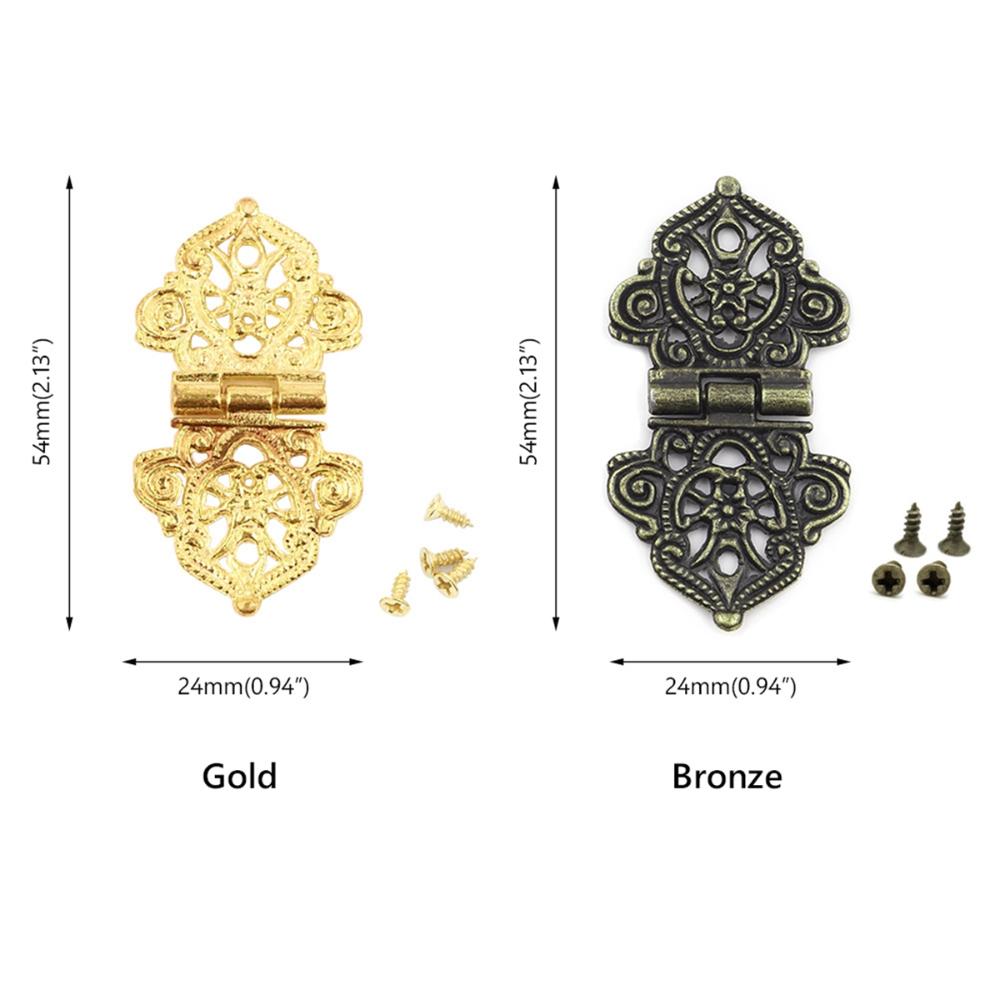 Door Wooden Box Lace Zinc Zinc Alloy Mini Chinese Style Antique Butt Hinges Hollow Flower Furniture Hardware