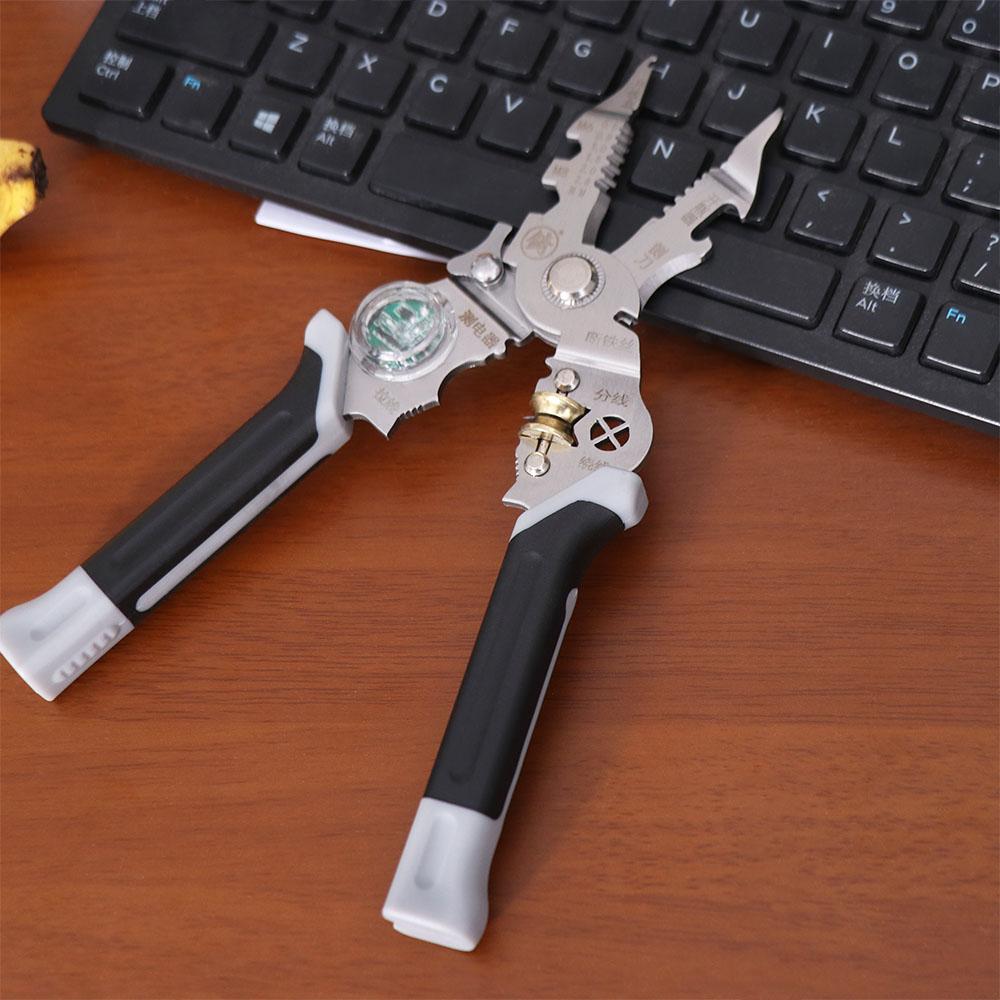 Non-slip Wire Stripper 10 in 1 Voltage Indicator Electricity Measurement Pliers Household Use