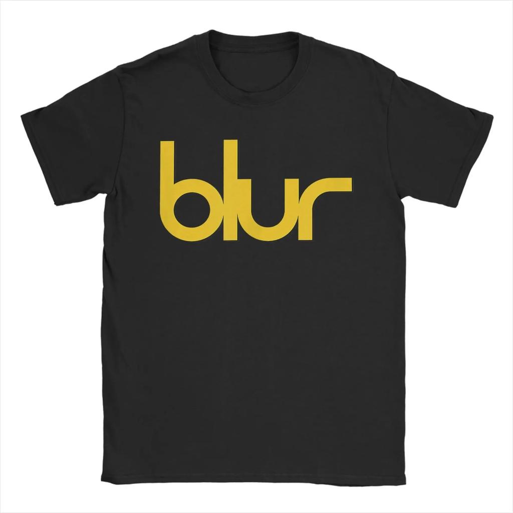 Минималистичная графическая футболка Blur Vintage черная с красно-белым логотипом