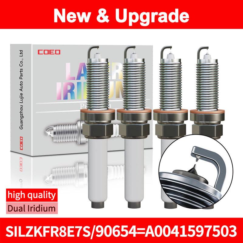 Для SILZKFR8E7S/90654 OE A0041597903 Двойные иридиевые свечи зажигания для Mercedes Benz A B C E GL S 2.0T 3.0T M270 M274 M276