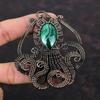 Malachite Pendant Copper Wire Wrapped Pendant Octopus Jewelry Awesome Gemstone Pendant Handmade Copper Jewelry Stylish Pendant Gift For Wife