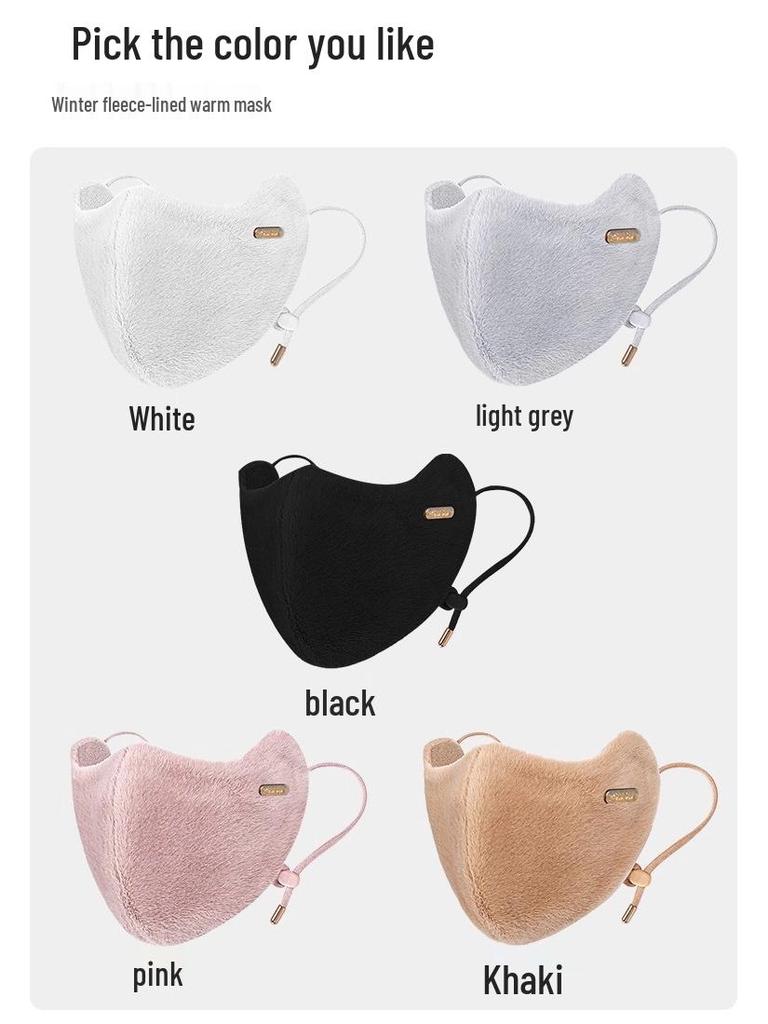 3D Windproof Plush Face Mask: Women's Fall/Winter 2025 - Eye Corner Protection, Warmth & Slimming Effect
