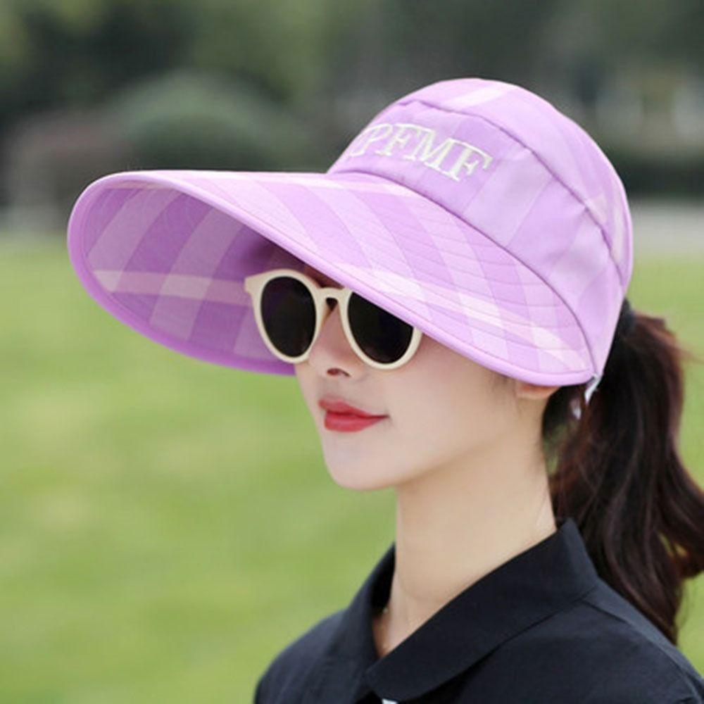 Outdoor Summer Travel Protection Sun Hat Women Wide Brim Sun Hat Beach Cap UV Protection Visor Caps