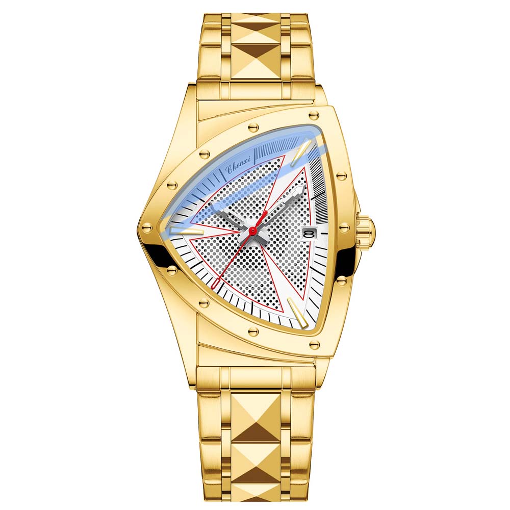 CHENXI Fashion Men's Watch Quartz Wristwatch Casual Hollow Triangle Watch Luxury Men's Gift Clock Relojes Para