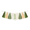 1st Birthday High Chair Banner Green Party Tassel Themed Birthday Decoration Decoration Girl Baby